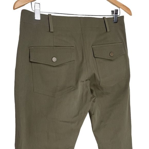 Veronica Beard Army Green Field Cargo Pants Size 6 Cuffed Cropped Patch Pockets - Picture 9 of 11
